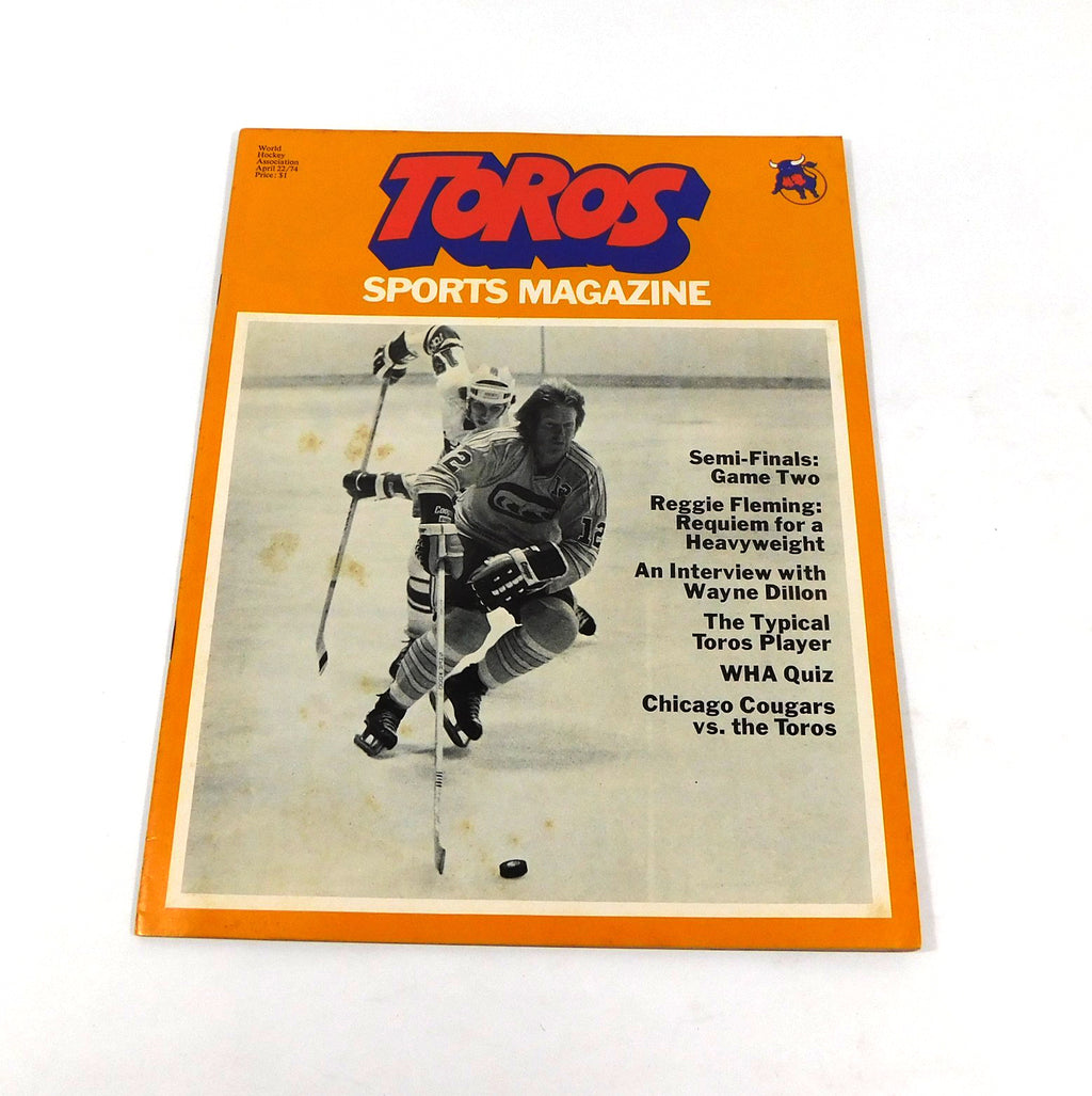1973-74 Chicago Cougars vs Toronto Toros WHA Hockey Program 4-22-74