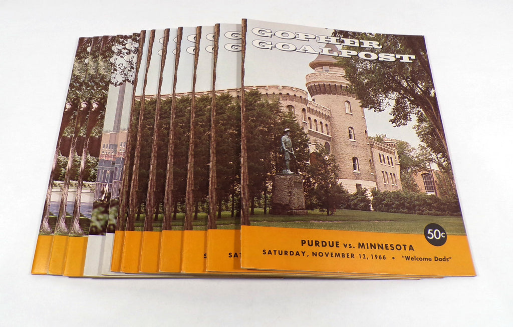 Lot of (12) Assorted 1966 Minnesota College Football Programs