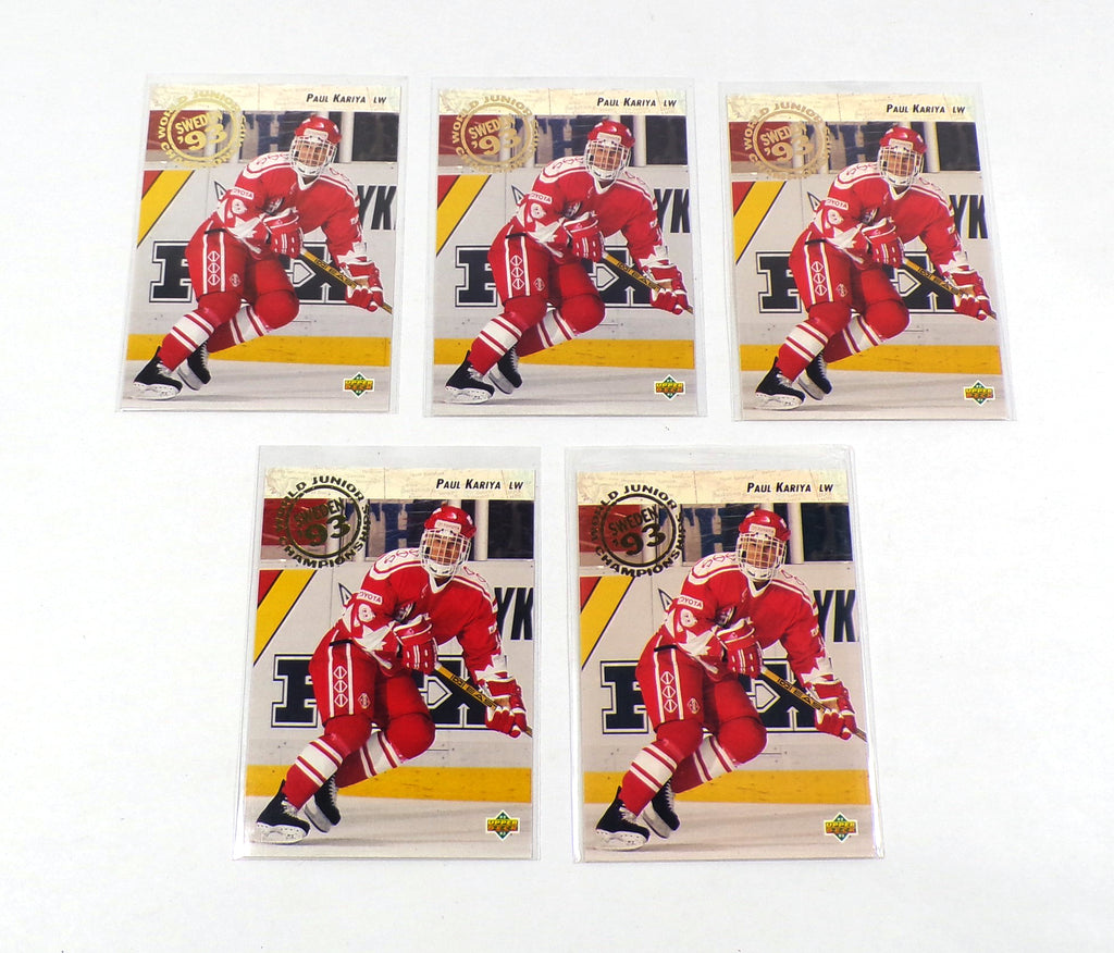 Lot of (5) 1992-93 Upper Deck Paul Kariya #586 Team Canada