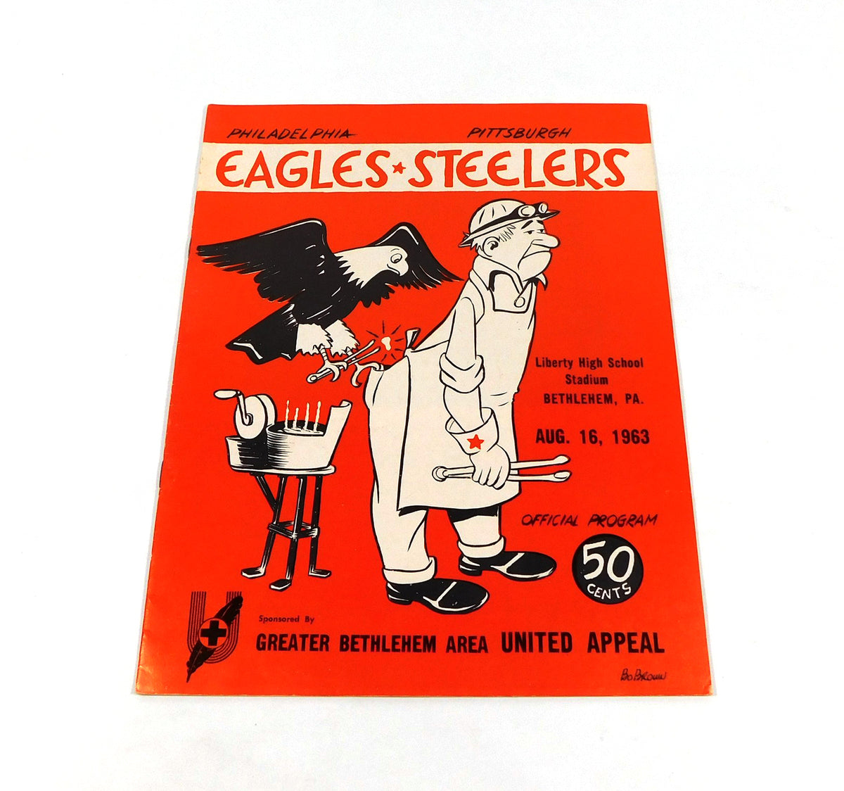 1963 Philadelphia Eagles at Pittsburgh Steelers NFL Football Program 8-16-63