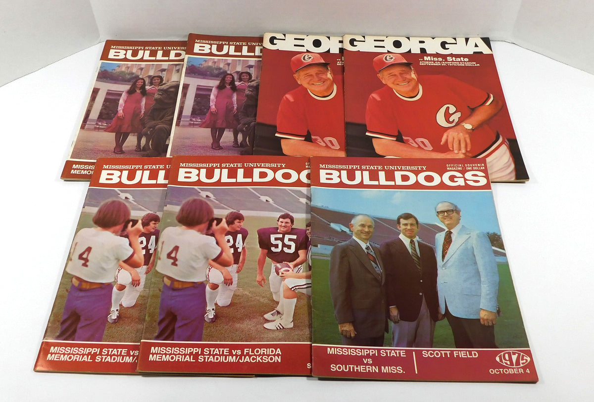 Lot of (7) Assorted 1975 Mississippi State College Football Programs