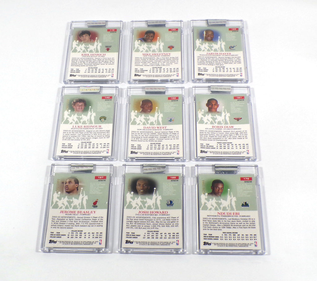 Lot of (9) 2003-04 Topps Pristine Basketball Uncirculated Rookie Refractor /1999 Pic2
