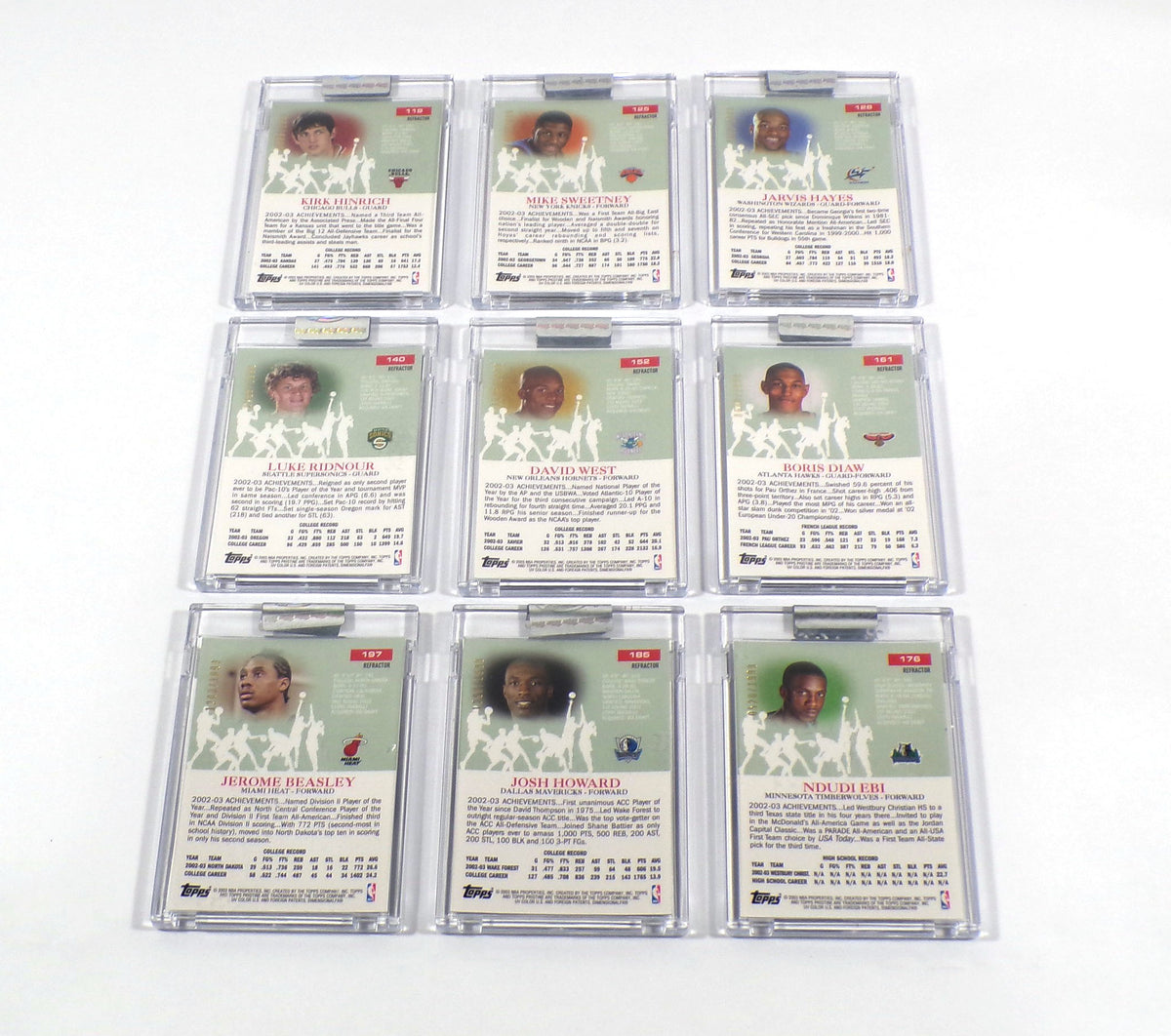 Lot of (9) 2003-04 Topps Pristine Basketball Uncirculated Rookie Refractor /1999 Pic2