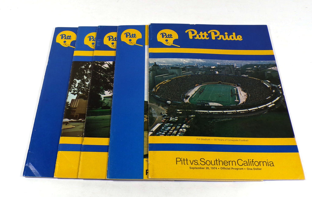 Lot of (5) Different 1974 Pittsburgh College Football Programs