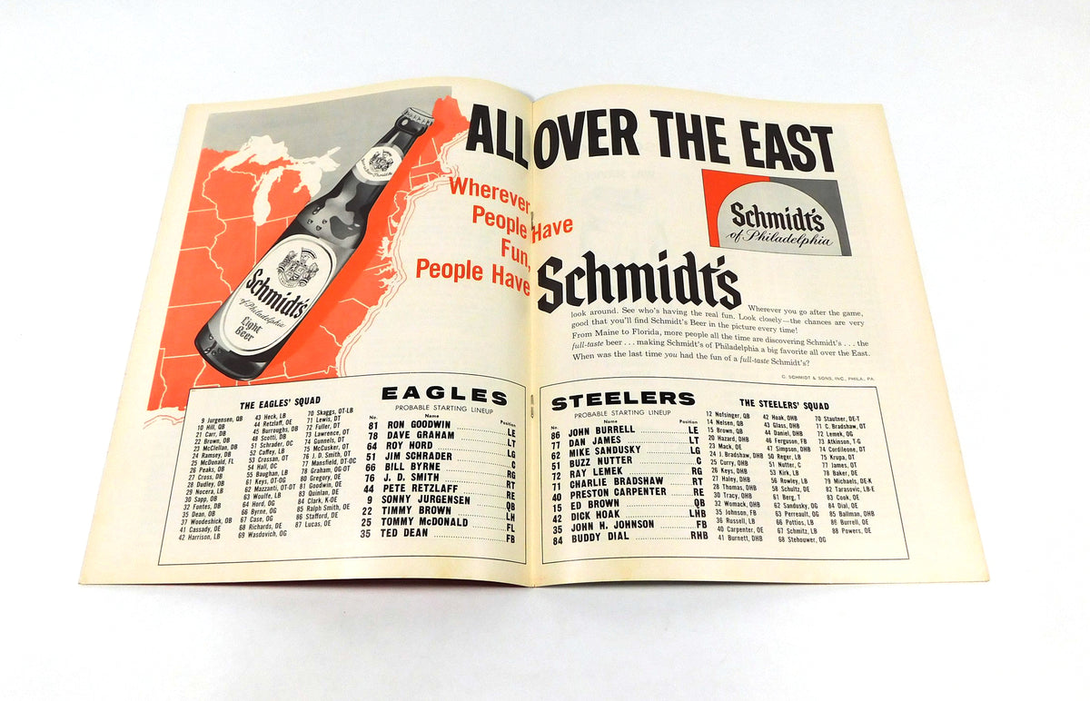 1963 Philadelphia Eagles at Pittsburgh Steelers NFL Football Program 8-16-63 Pic2
