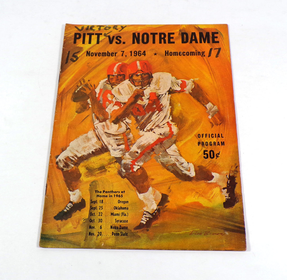 1964 Notre Dame at Pittsburgh College Football Program 11-7-64