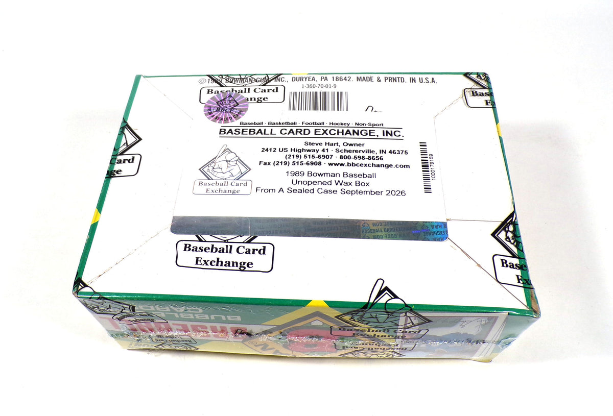 1989 Bowman Baseball Box (36 Packs) BBCE Wrapped FASC From A Sealed Case Pic2