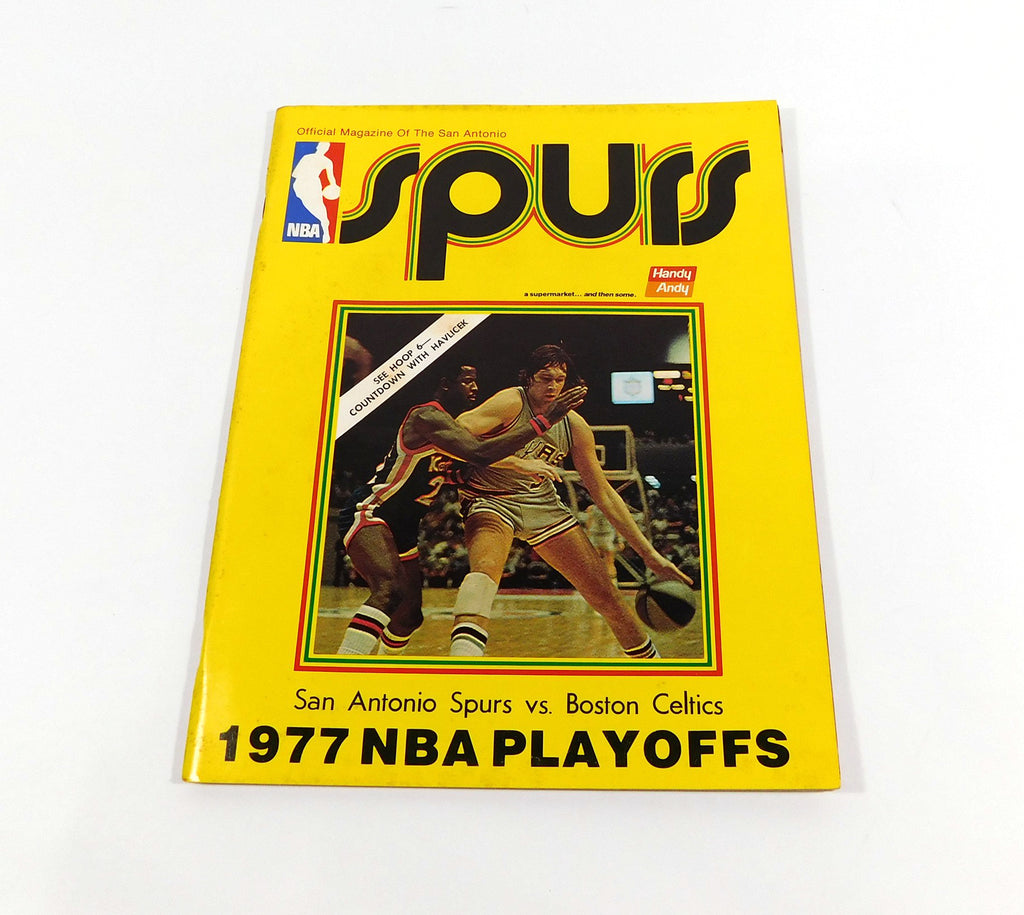 1976-77 San Antonio Spurs vs Boston Celtics NBA Basketball Playoff Program