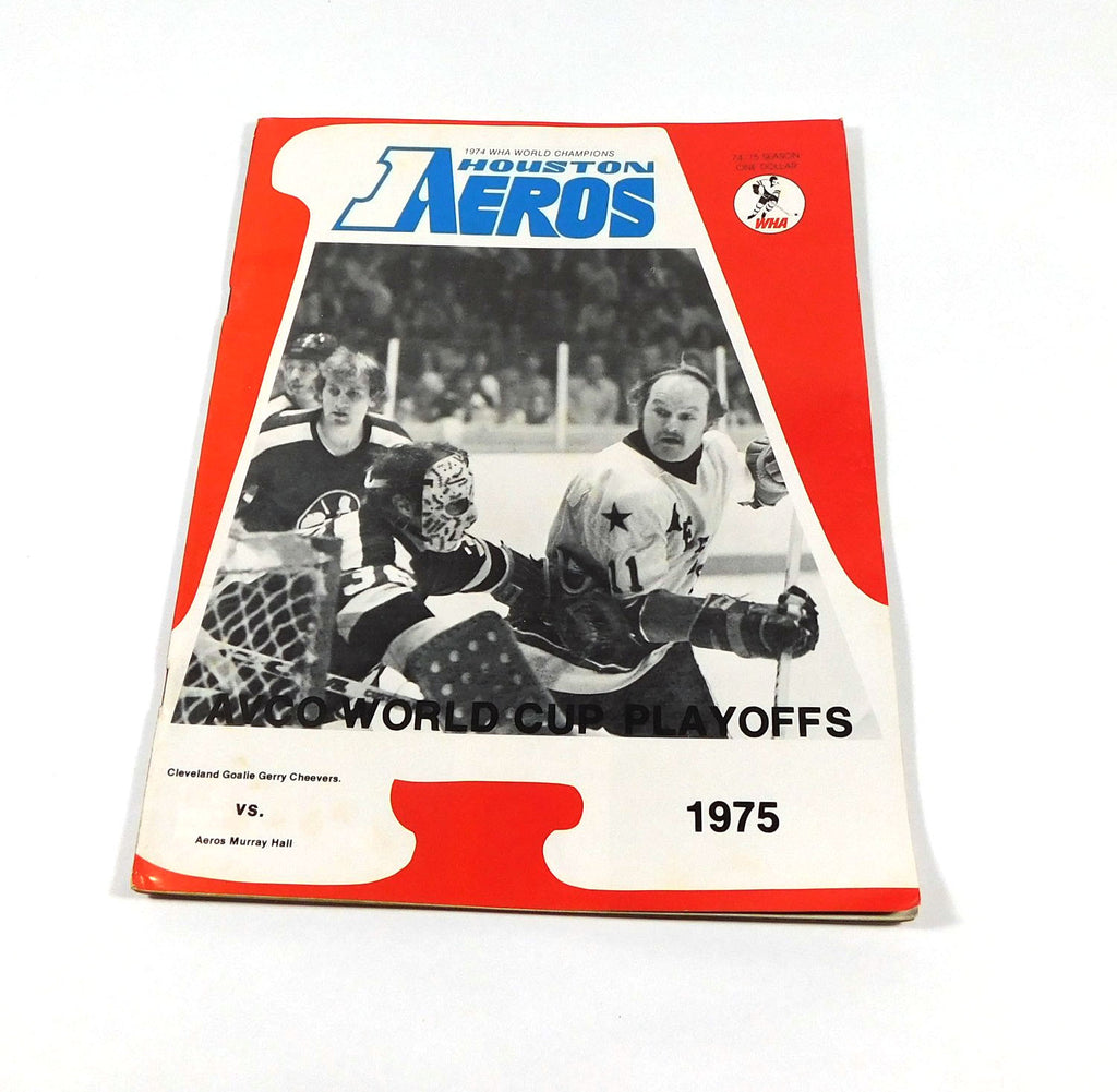 1974-75 Houston Aeros vs San Diego Mariners WHA Hockey Playoff Program 204609