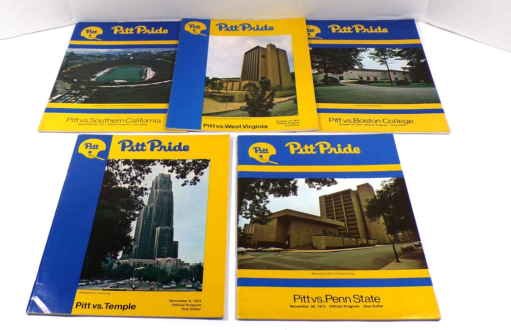 Lot of (5) Different 1974 Pittsburgh College Football Programs Pic2
