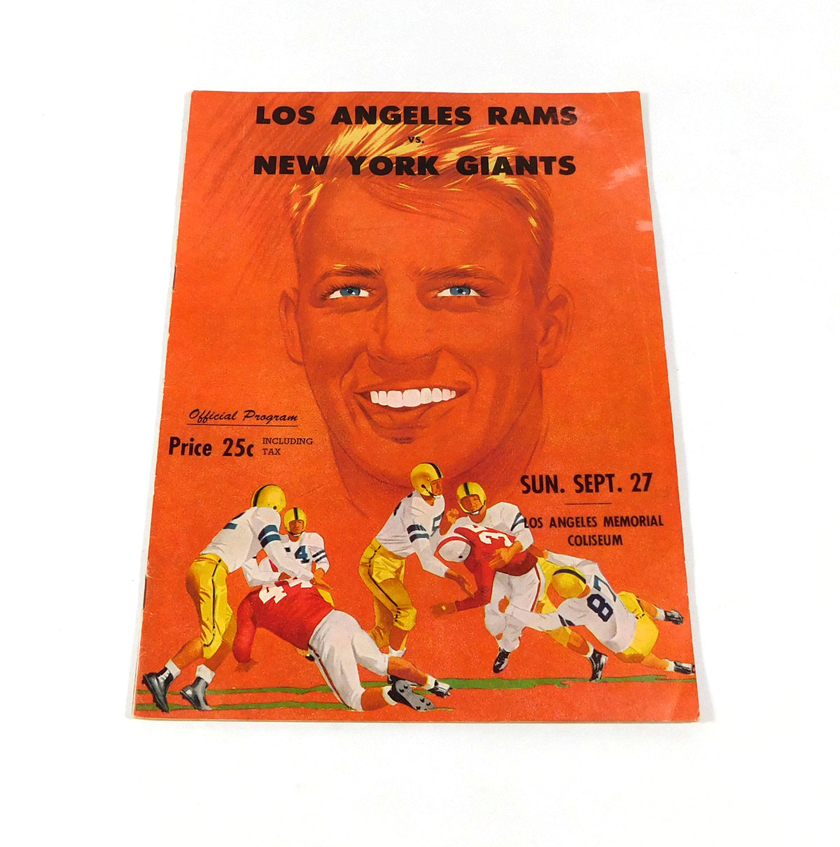 1953 New York Giants at Los Angeles Rams NFL Football Program 9-27-53