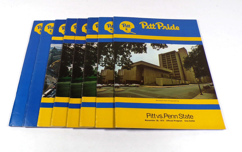 Lot of (8) Assorted 1974 Pittsburgh College Football Programs