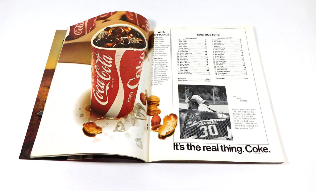 1974-75 Houston Aeros vs San Diego Mariners WHA Hockey Playoff Program 204609 Pic2