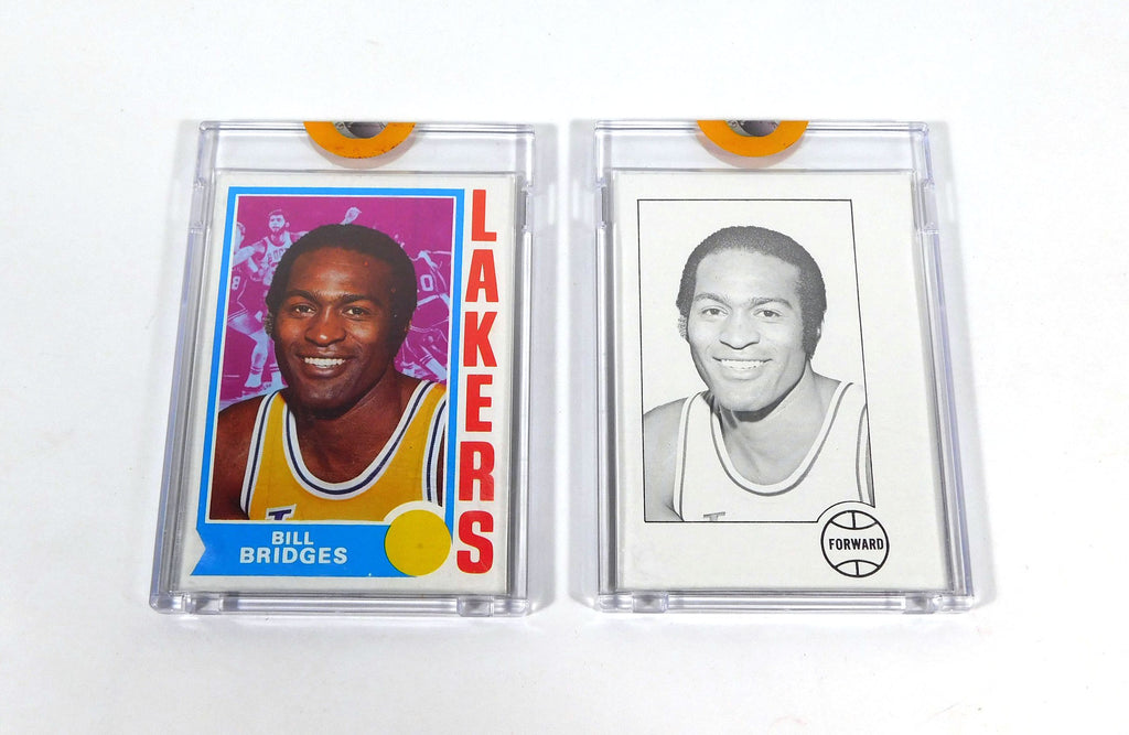 1974-75 Topps Vault Bill Bridges Lakers Set of 2 Proofs With COA Pic2