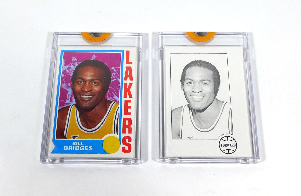 1974-75 Topps Vault Bill Bridges Lakers Set of 2 Proofs With COA Pic2