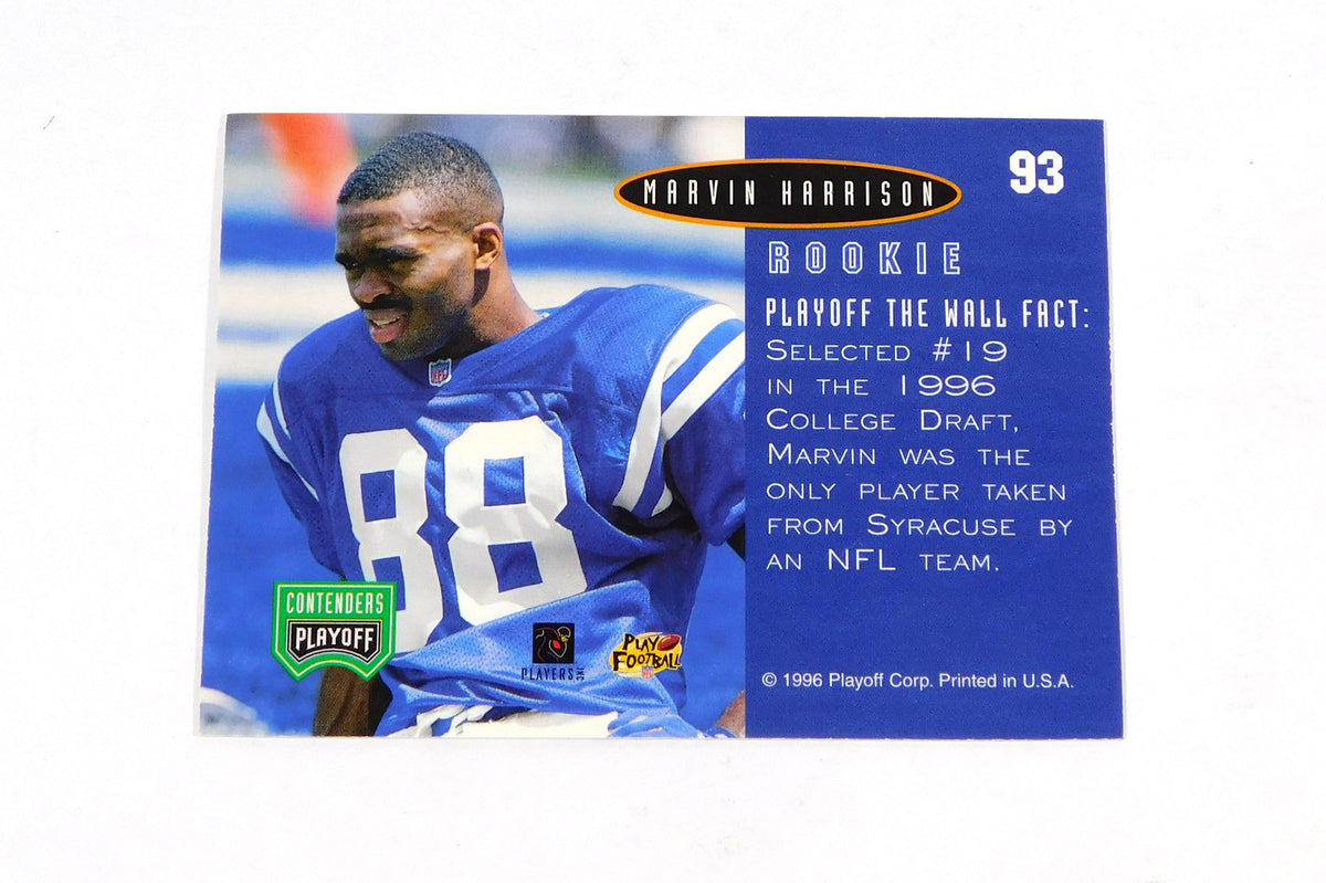 1996 Playoff Contenders Marvin Harrison #93 Rookie Open Field Foil Colts Pic2