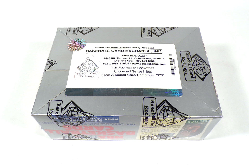 1989-90 Hoops Basketball Series 1 Box BBCE (36 Packs) FASC From A Sealed Case Pic2