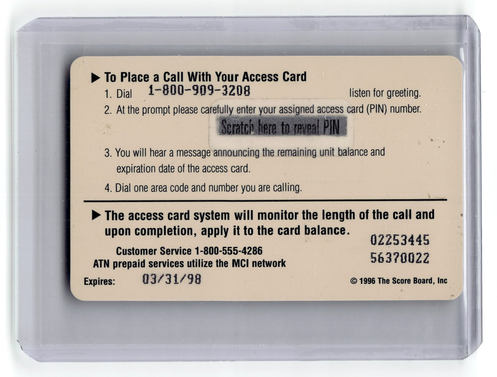 1996 Assets Racing Dale Earnhardt Cup Champion $100 Phone Card #1 NASCAR Pic2