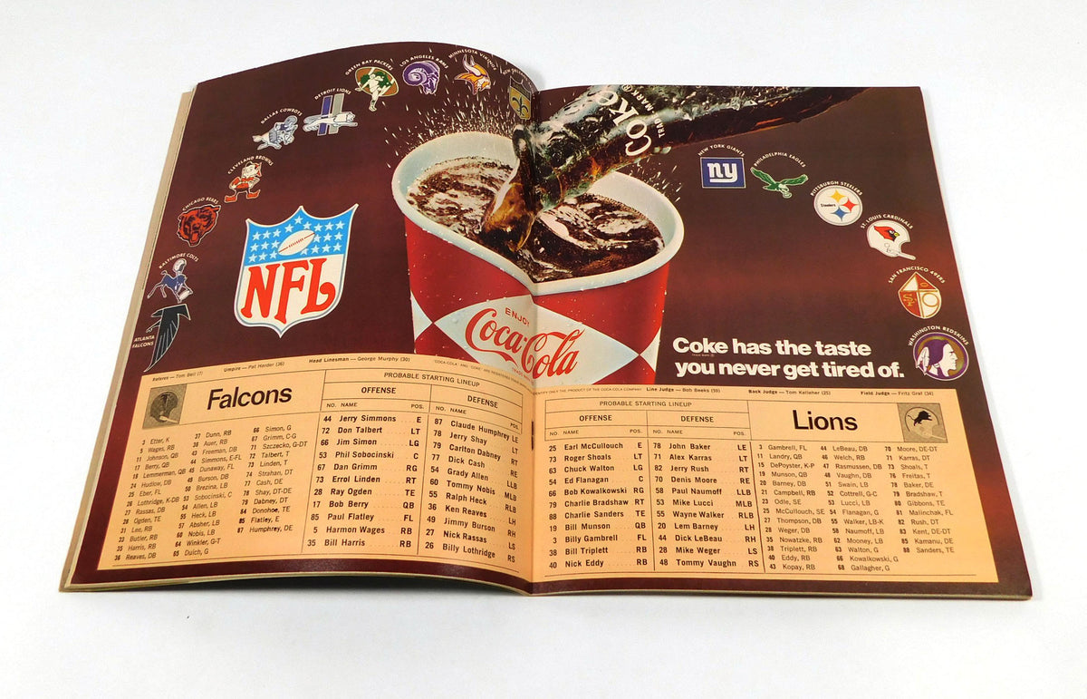 1968 Detroit Lions at Atlanta Falcons NFL Football Program 12-8-68 Pic2