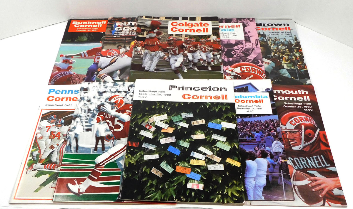 Lot of (10) Different 1980 to 1982 Cornell College Football Programs Pic2