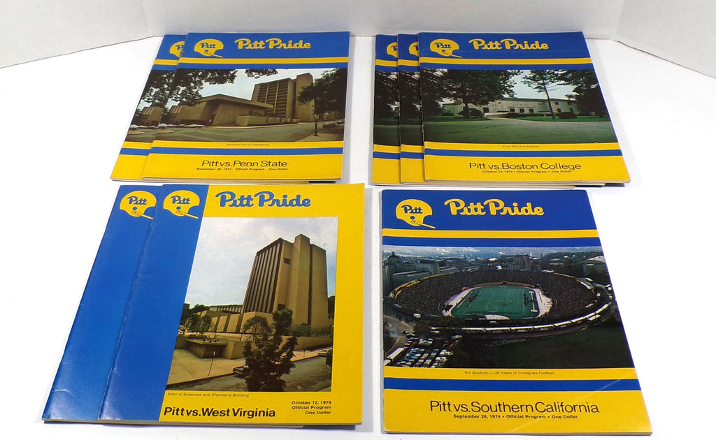 Lot of (8) Assorted 1974 Pittsburgh College Football Programs Pic2