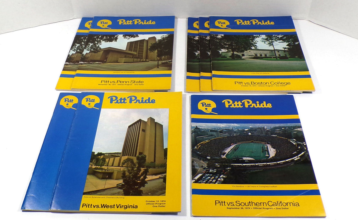 Lot of (8) Assorted 1974 Pittsburgh College Football Programs Pic2