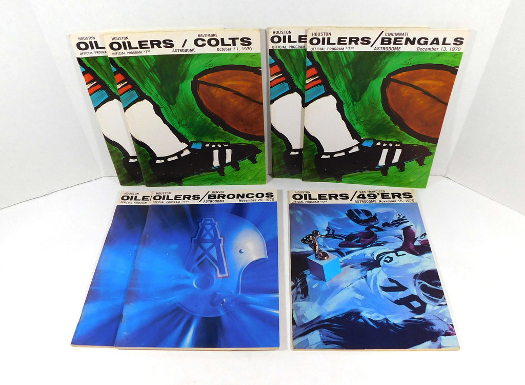Lot of (7) Assorted 1970 Houston Oilers NFL Football Programs Pic2