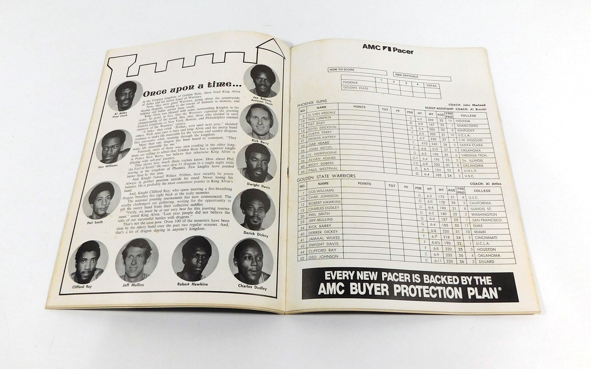 1975-76 Phoenix Suns vs Golden State Warriors NBA Basketball Playoff Program Pic2