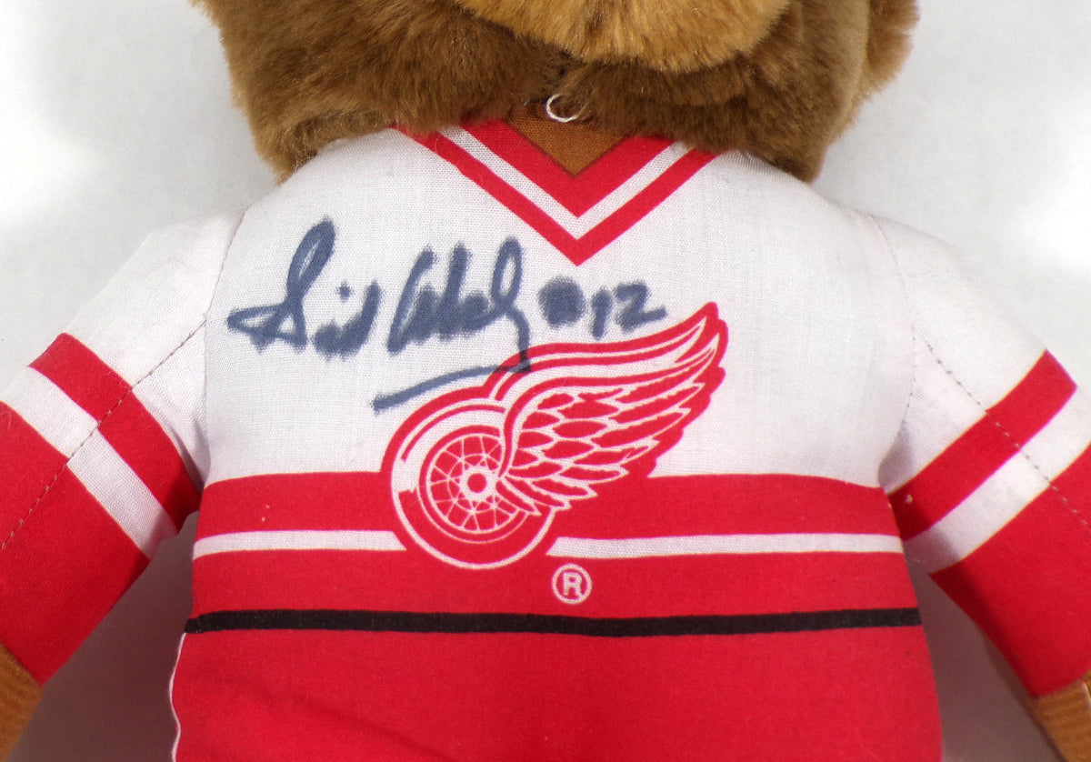 Sid Abel Signed 12" Stuffed Teddy Bear Red Wings JSA Auto Pic2