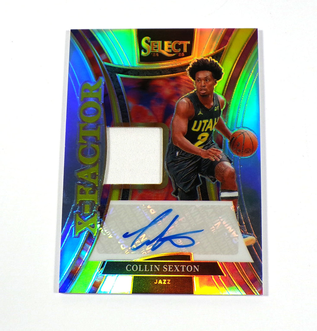 2024 25 Panini Select Collin Sexton X-Factor Prizm #XMSSEX Jazz /199 Patch Auto