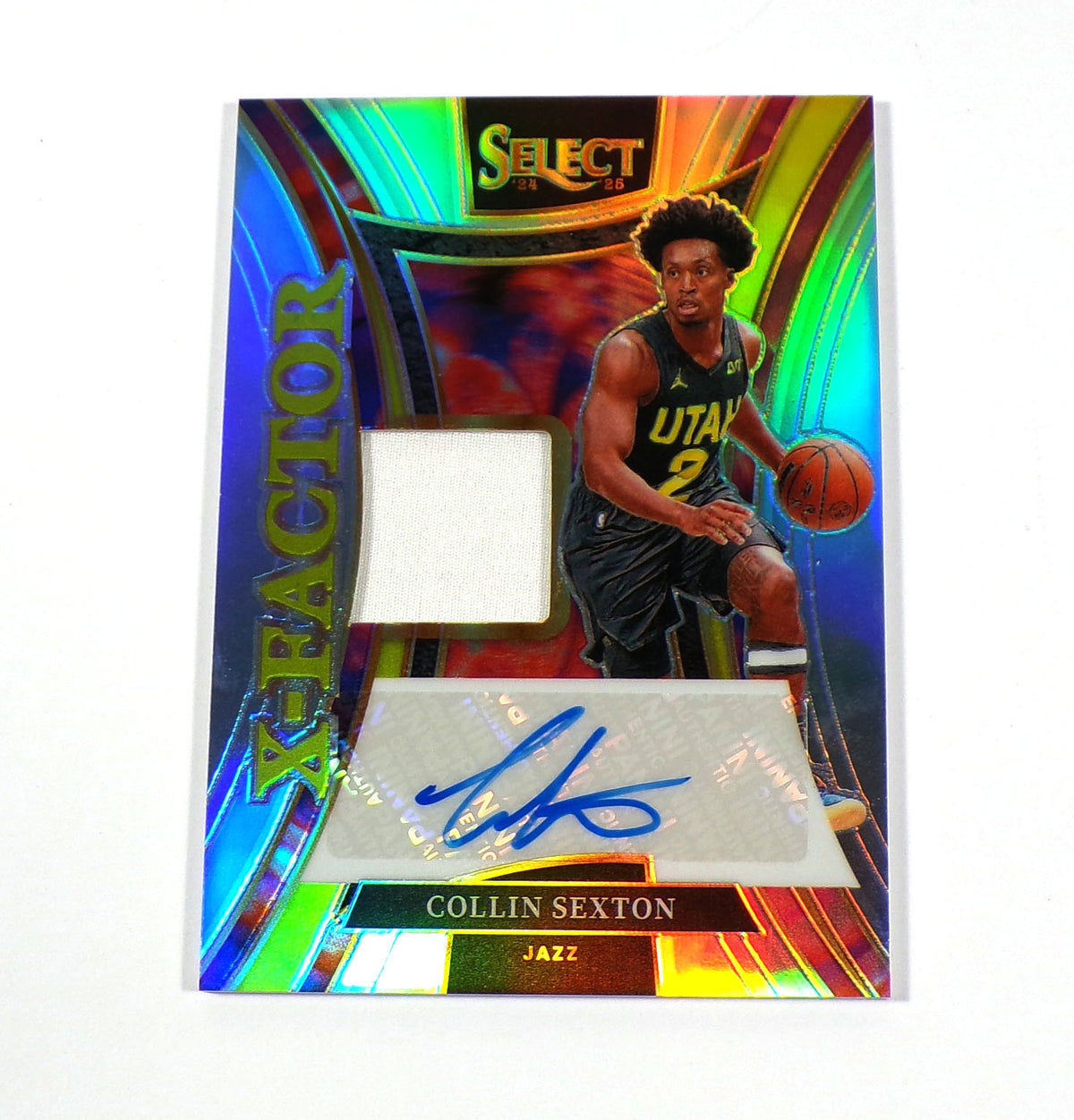 2024 25 Panini Select Collin Sexton X-Factor Prizm #XMSSEX Jazz /199 Patch Auto