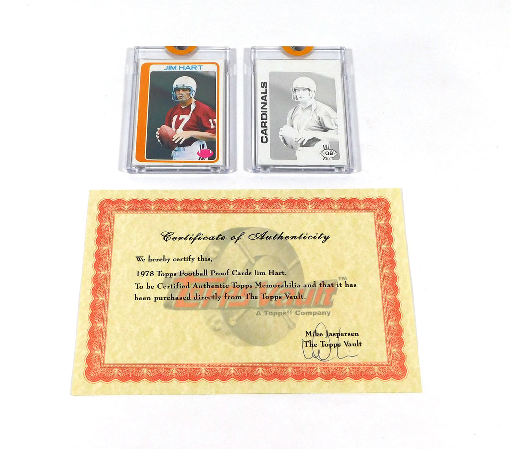 1978 Topps Vault Jim Hart Cardinals Set of 2 Proofs With COA