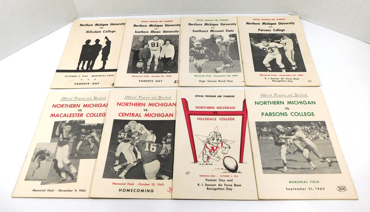 Lot of (18) Different 1961 to 1968 Northern Michigan College Football Programs Pic2