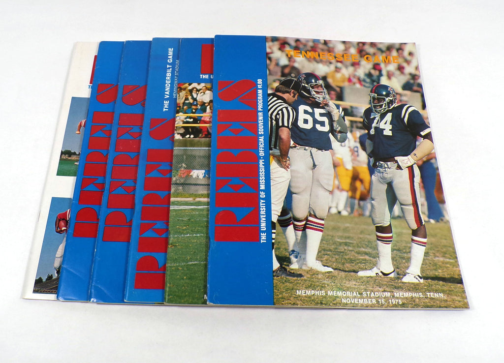 Lot of (6) Different 1975 Mississippi College Football Programs