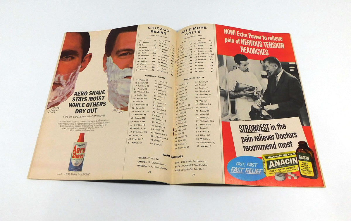 1965 Baltimore Colts at Chicago Bears NFL Football Program 11-7-65 Pic2