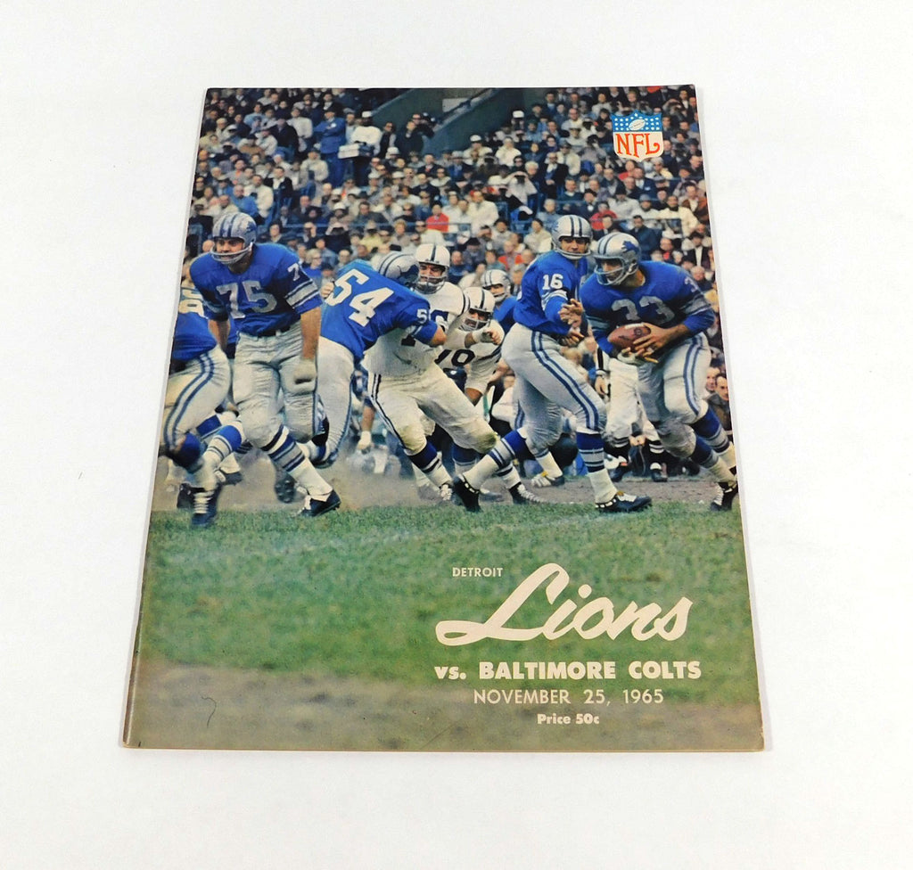1965 Baltimore Colts at Detroit Lions NFL Football Program 11-25-65