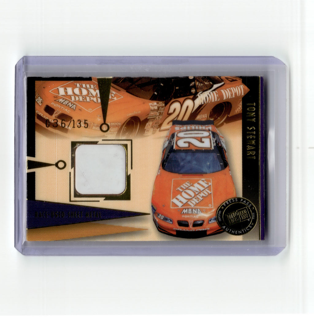 2002 Press Pass VIP Tony Stewart #SC8 Race-Used Sheet Metal NASCAR /135