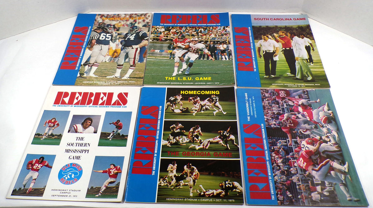 Lot of (6) Different 1975 Mississippi College Football Programs Pic2