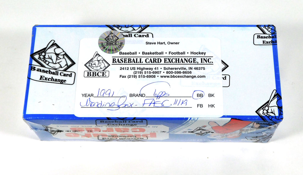 1991 Topps Baseball Vending Box (500 Cards) BBCE Wrapped FASC From a Sealed Case Pic2