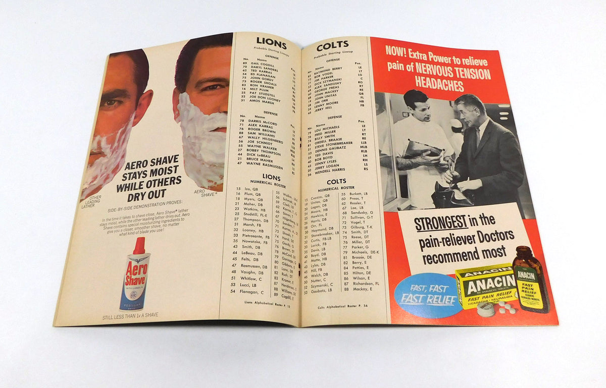 1965 Baltimore Colts at Detroit Lions NFL Football Program 11-25-65 Pic2