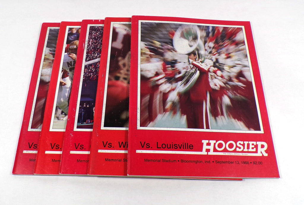 Lot of (5) Assorted 1986 Indiana College Football Programs