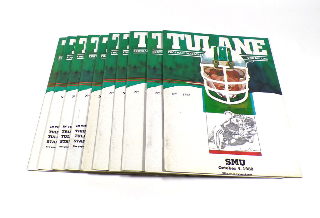 Lot of (10) Assorted 1980 Tulane College Football Programs