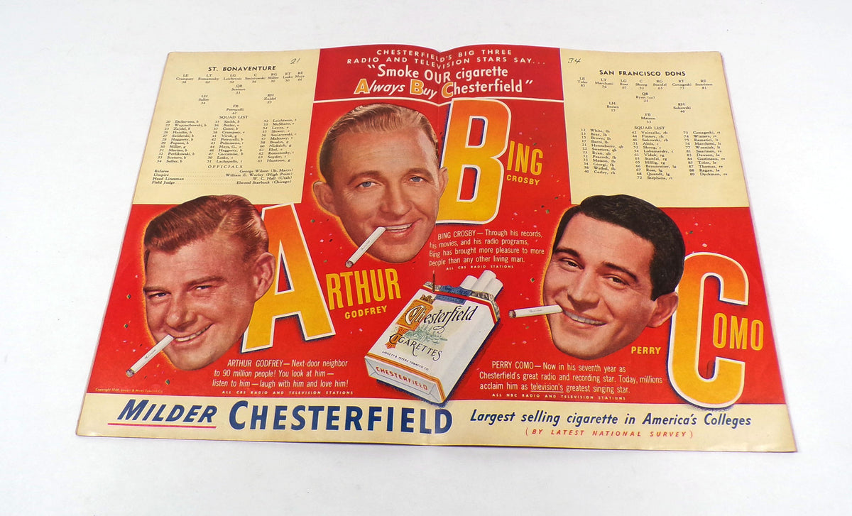1949 St. Bonaventure at San Francisco College Football Program 9-25-49 Pic2