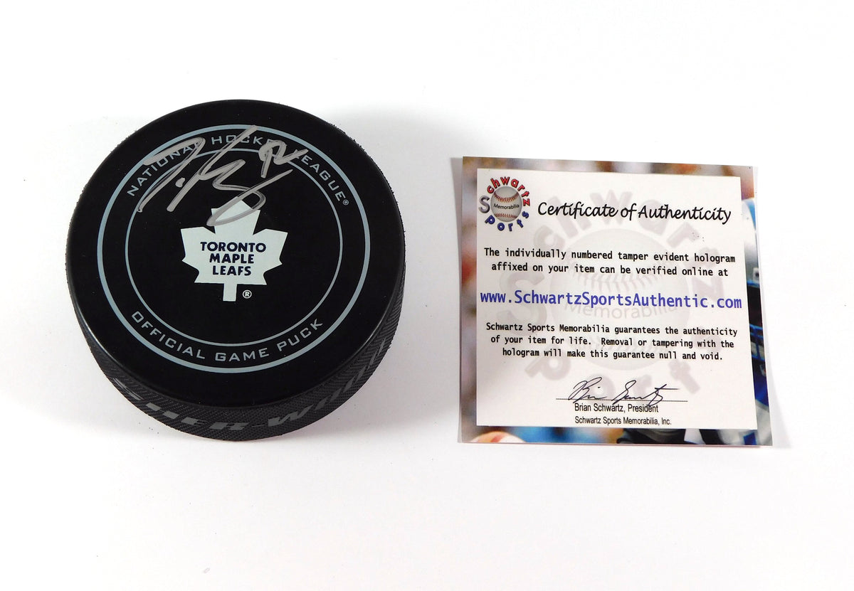 Tyler Bozak Signed Official NHL Hockey Puck Maple Leafs Fanatics Auto