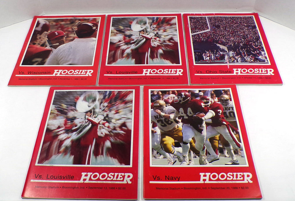 Lot of (5) Assorted 1986 Indiana College Football Programs Pic2