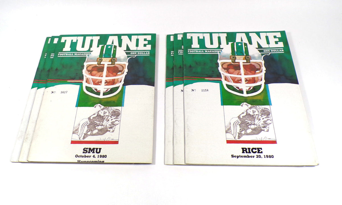 Lot of (10) Assorted 1980 Tulane College Football Programs Pic2