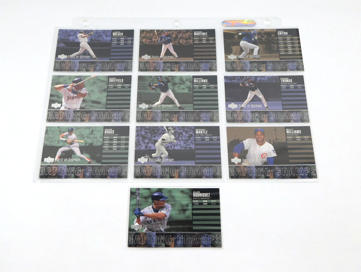 2002 UD Piece of History Batting Champs Baseball Insert Set (10) in Sheets