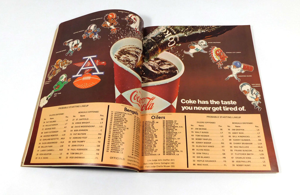 1968 Houston Oilers at Cincinnati Bengals AFL Football Program 11-3-68 Pic2
