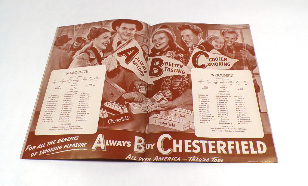 1946 Marquette at Wisconsin College Football Program 9-21-46 Pic2