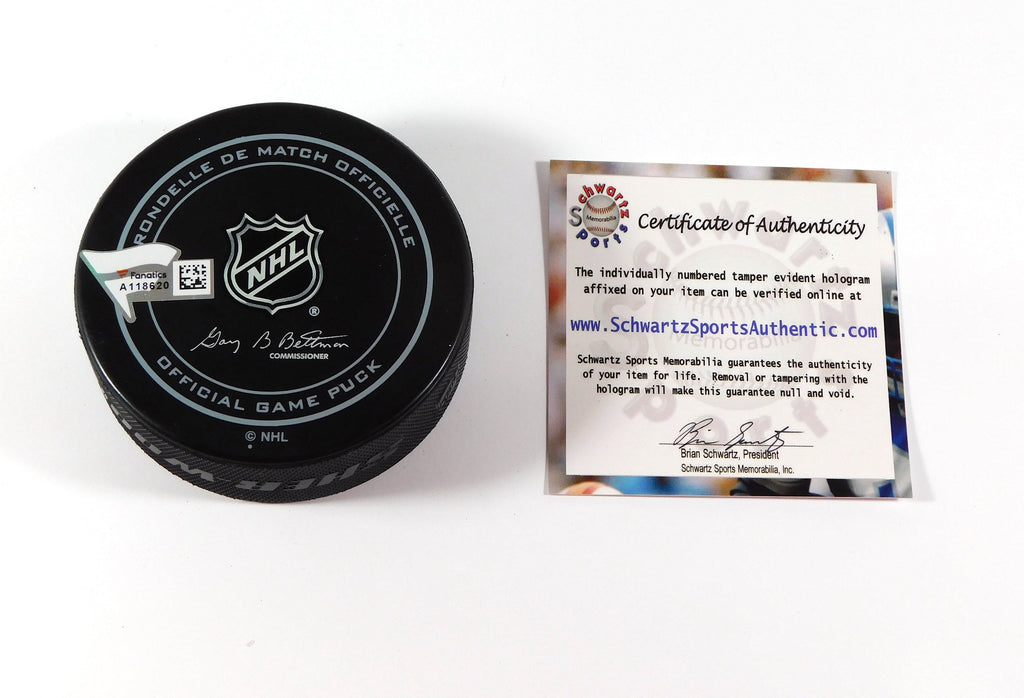Tyler Bozak Signed Official NHL Hockey Puck Maple Leafs Fanatics Auto Pic2